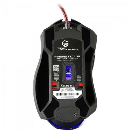 Mouse Gamer USB 4000DPI Frenetic Jr Preto TEAM SCORPION por 0,00 à vista no boleto/pix ou parcele em até 1x sem juros. Compre na loja Mundomax!