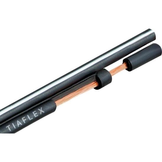 Cabo Polarizado Para Áudio Externo 2 x 0,20mm² (24 AWG) Preto Tiaflex (5162)