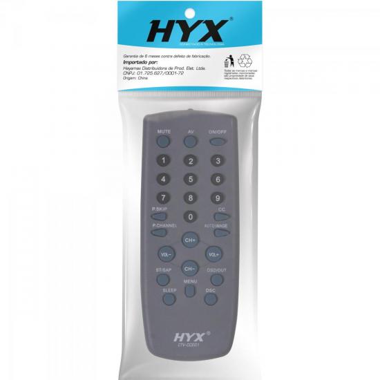 Controle Remoto para TV CCE/CYBER CTV-CCE01 Cinza HYX por 0,00 à vista no boleto/pix ou parcele em até 1x sem juros. Compre na loja Mundomax!