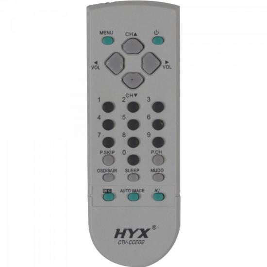 Controle Remoto para TV CCE CTV-CCE02 Cinza HYX por 2,90 à vista no boleto/pix ou parcele em até 1x sem juros. Compre na loja Mundomax!