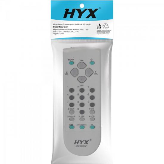 Controle Remoto para TV CCE CTV-CCE02 Cinza HYX por 2,90 à vista no boleto/pix ou parcele em até 1x sem juros. Compre na loja Mundomax!