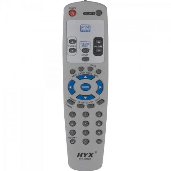 Controle Remoto para TV GRADIENTE FM CTV-GRA01 Cinza HYX por 0,00 à vista no boleto/pix ou parcele em até 1x sem juros. Compre na loja Mundomax!