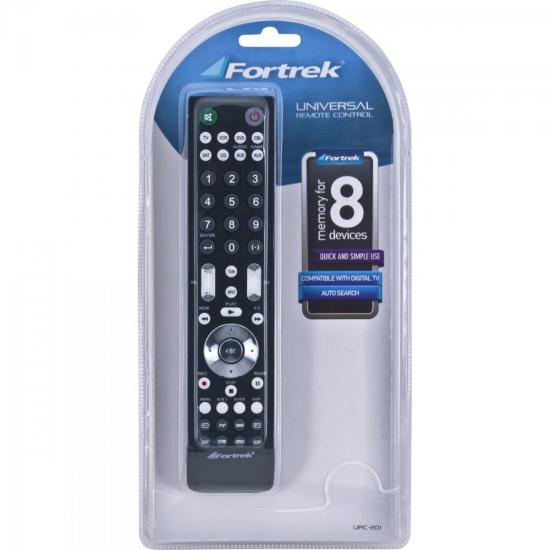 Controle Remoto UNIVERSAL 8 em 1 URC-201 Preto FORTREK por 0,00 à vista no boleto/pix ou parcele em até 1x sem juros. Compre na loja Mundomax!