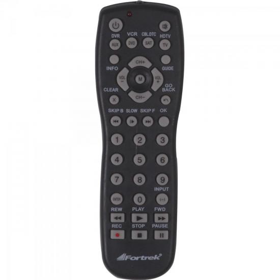 Controle Remoto UNIVERSAL 4 em 1 URC-102 Preto FORTREK por 0,00 à vista no boleto/pix ou parcele em até 1x sem juros. Compre na loja Mundomax!