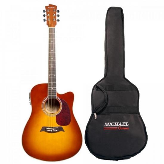 Violão MICHAEL FOLK Elétrico Aço Com Bag VM921DT Sunburst por 0,00 à vista no boleto/pix ou parcele em até 1x sem juros. Compre na loja Mundomax!