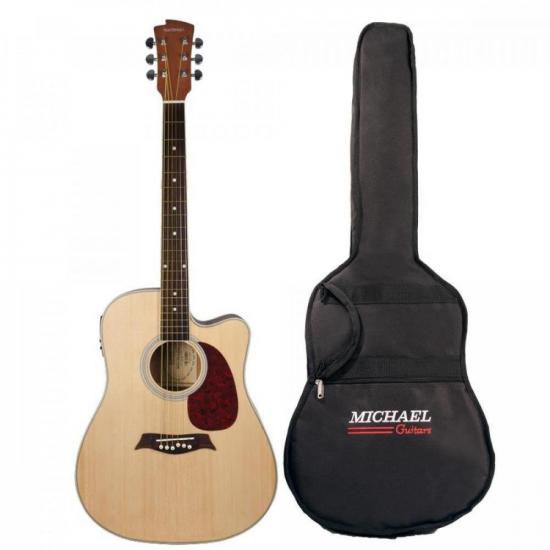 Violão MICHAEL FOLK Elétrico Aço Com Bag VM921DT Natural por 0,00 à vista no boleto/pix ou parcele em até 1x sem juros. Compre na loja Mundomax!