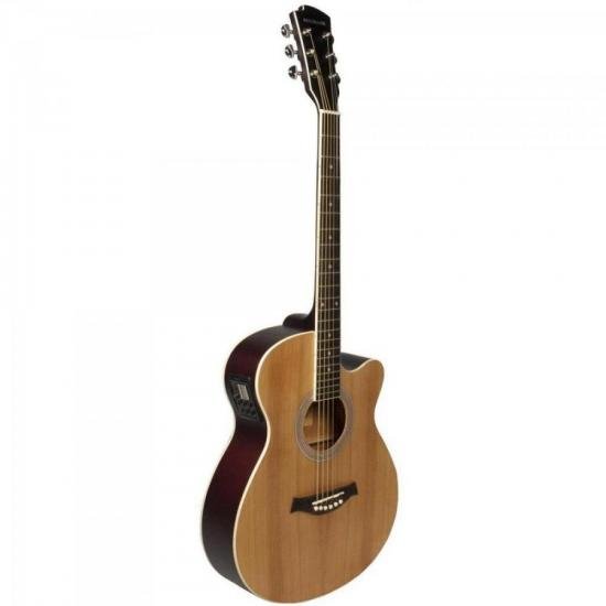 Violão MICHAEL Mini Jumbo Elétrico Aço Com Bag VM630DT Natural por 0,00 à vista no boleto/pix ou parcele em até 1x sem juros. Compre na loja Mundomax!