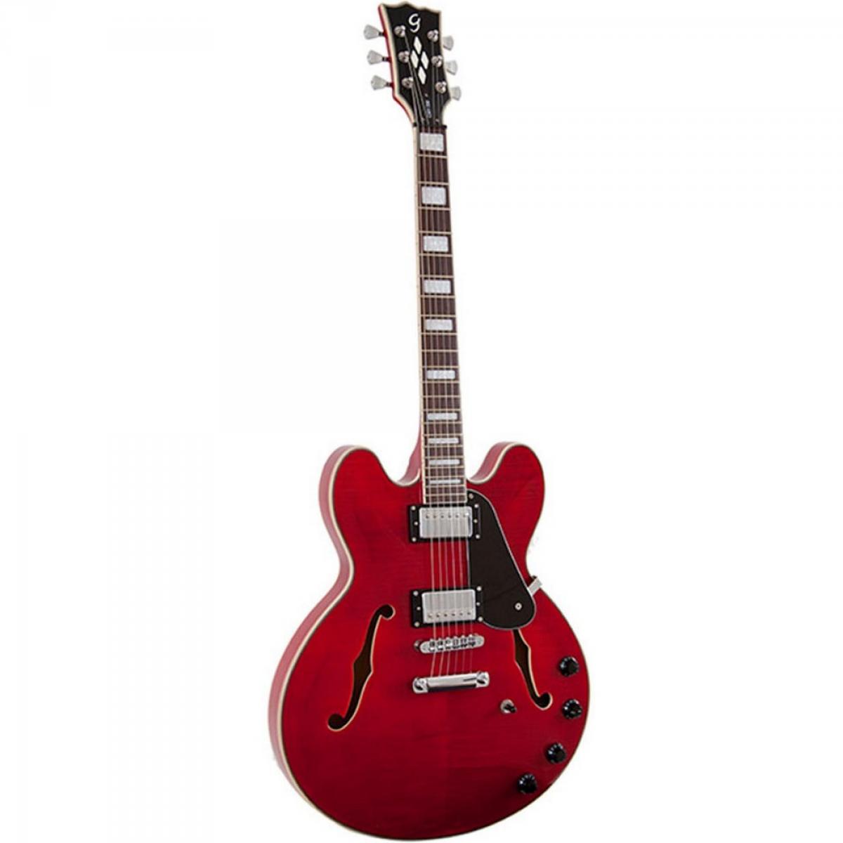 Guitarra GIANNINI Semi Acústica Vermelha DIAMOND GSH-350 - Mundomax