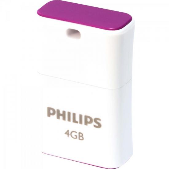 Pen Drive 4GB Pico Rosa PHILIPS por 0,00 à vista no boleto/pix ou parcele em até 1x sem juros. Compre na loja Mundomax!