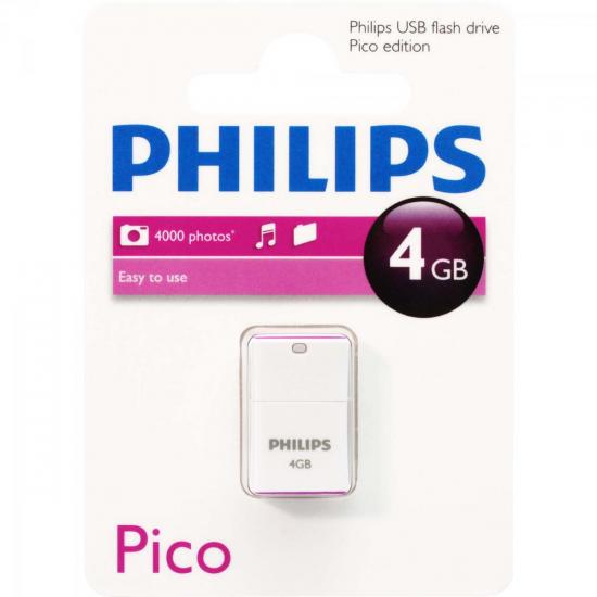 Pen Drive 4GB Pico Rosa PHILIPS por 0,00 à vista no boleto/pix ou parcele em até 1x sem juros. Compre na loja Mundomax!