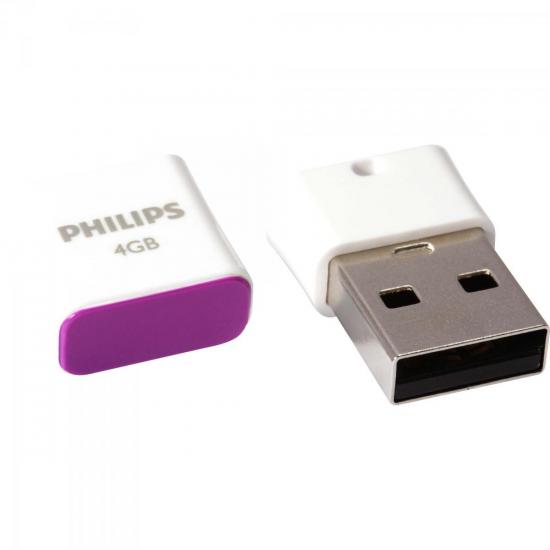 Pen Drive 4GB Pico Rosa PHILIPS por 0,00 à vista no boleto/pix ou parcele em até 1x sem juros. Compre na loja Mundomax!