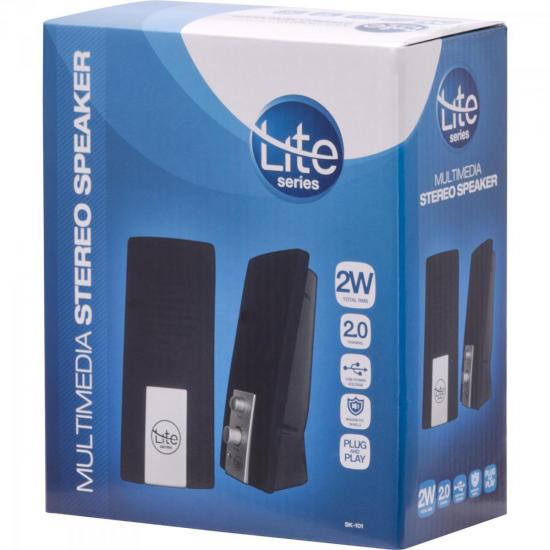 Caixa Multimídia 2.0 2W RMS SK-101 Preto LITE por 0,00 à vista no boleto/pix ou parcele em até 1x sem juros. Compre na loja Mundomax!