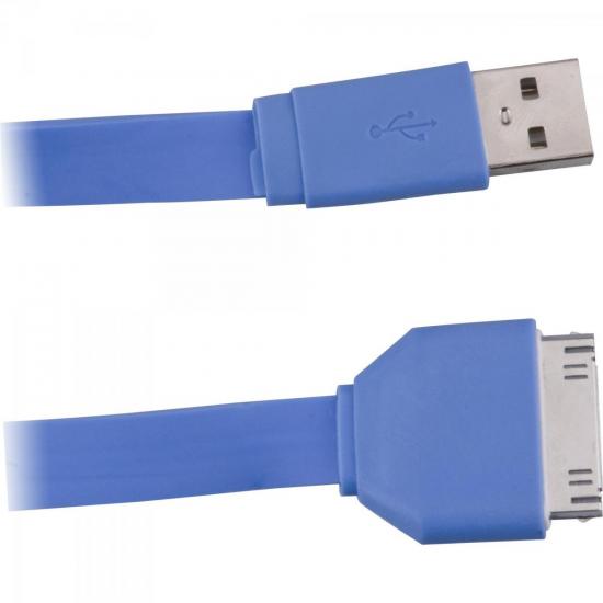 Cabo para Apple Flat 30 Pinos X USB 1 Metro UAF-401BL Azul FORTREK por 0,00 à vista no boleto/pix ou parcele em até 1x sem juros. Compre na loja Mundomax!