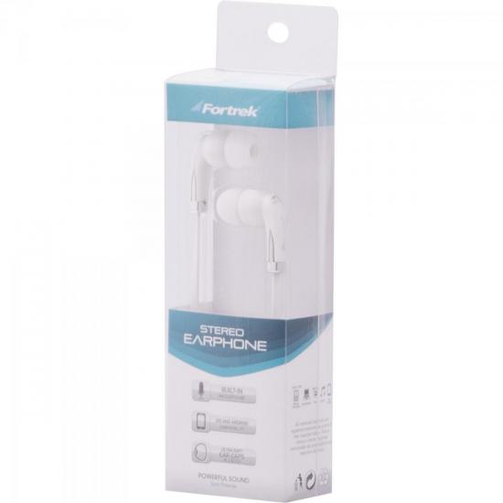 Fone de Ouvido Com Microfone Fortrek ERP-201 Branco por 29,90 à vista no boleto/pix ou parcele em até 1x sem juros. Compre na loja Mundomax!