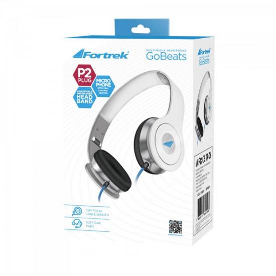 Fone de Ouvido com Microfone GoBeats HDP-601 Branco FORTREK por 0,00 à vista no boleto/pix ou parcele em até 1x sem juros. Compre na loja Mundomax!