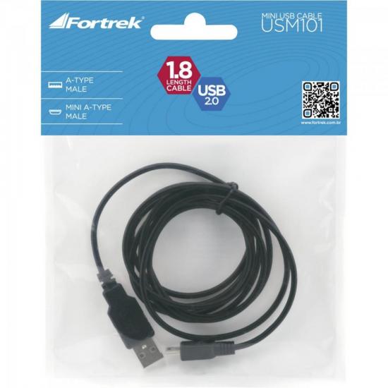 Cabo Mini USB A Macho x USB A Macho 1,8 Metros USM-101 Preto FORTREK por 4,90 à vista no boleto/pix ou parcele em até 1x sem juros. Compre na loja Mundomax!