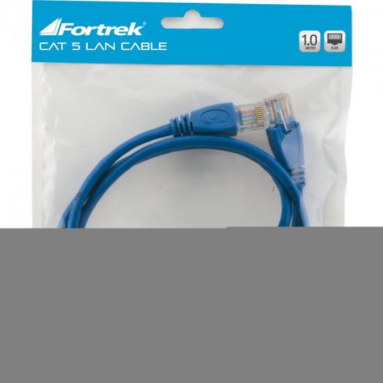 Patch Cord CAT5 1 Metro CAT-101 Azul FORTREK por 0,00 à vista no boleto/pix ou parcele em até 1x sem juros. Compre na loja Mundomax!