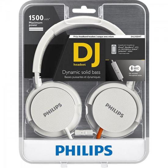 Fone de Ouvido DJ SHL3105WT/00 Branco PHILIPS por 0,00 à vista no boleto/pix ou parcele em até 1x sem juros. Compre na loja Mundomax!