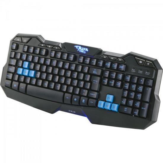 Teclado Gamer USB MAZER TYPE-G Preto/Azul E-BLUE por 0,00 à vista no boleto/pix ou parcele em até 1x sem juros. Compre na loja Mundomax!