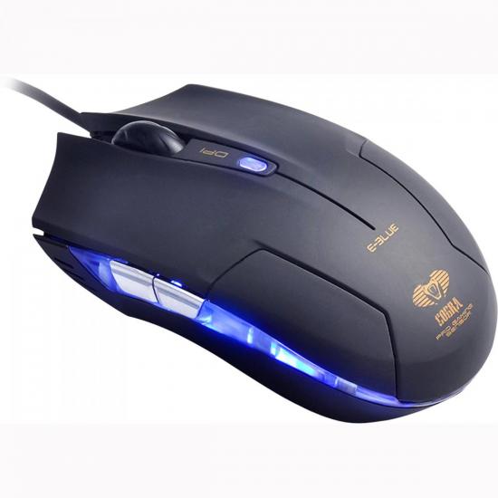 Mouse Gamer USB 1600DPI Cobra Type-M Preto E-BLUE por 0,00 à vista no boleto/pix ou parcele em até 1x sem juros. Compre na loja Mundomax!