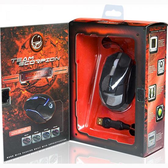 Mouse Gamer USB 4000DPI Zealot Jr TEAM SCORPION por 0,00 à vista no boleto/pix ou parcele em até 1x sem juros. Compre na loja Mundomax!