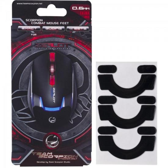 Pés de Teflon para Mouse Zealot TEAM SCORPION por 0,00 à vista no boleto/pix ou parcele em até 1x sem juros. Compre na loja Mundomax!