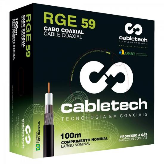 Coaxial RGE 59 40 Branco Trip CABLETECH por 0,00 à vista no boleto/pix ou parcele em até 1x sem juros. Compre na loja Mundomax!
