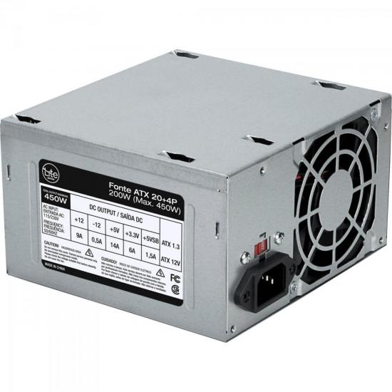 Fonte ATX 200W Reais 20+4 Pinos sem Cabo de Energia LITE por 0,00 à vista no boleto/pix ou parcele em até 1x sem juros. Compre na loja Mundomax!