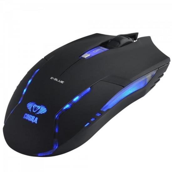 Mouse Gamer USB 1600DPI Cobra II Preto E-BLUE por 0,00 à vista no boleto/pix ou parcele em até 1x sem juros. Compre na loja Mundomax!