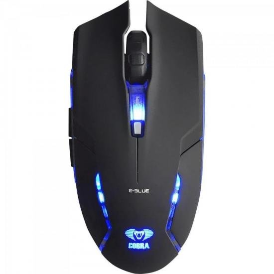 Mouse Gamer USB 1600DPI Cobra II Preto E-BLUE por 0,00 à vista no boleto/pix ou parcele em até 1x sem juros. Compre na loja Mundomax!