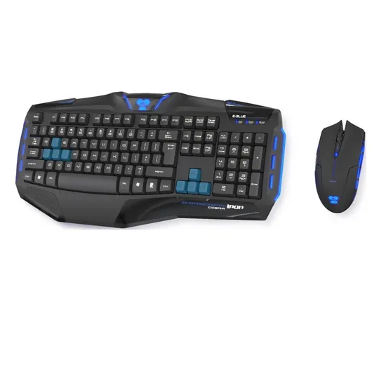 Teclado + Mouse Gamer Reinforcement Iron Preto/Azul E-BLUE (52523)