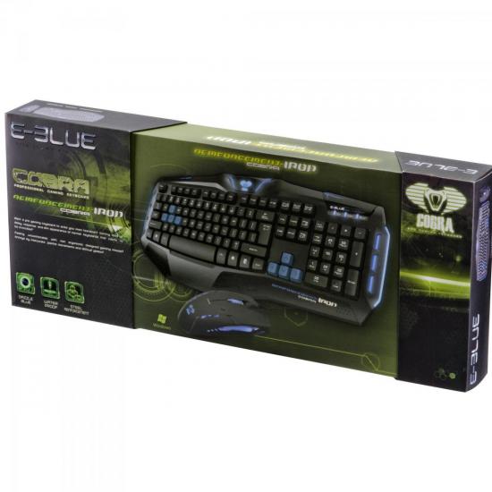 Teclado + Mouse Gamer Reinforcement Iron Preto/Azul E-BLUE por 0,00 à vista no boleto/pix ou parcele em até 1x sem juros. Compre na loja Mundomax!