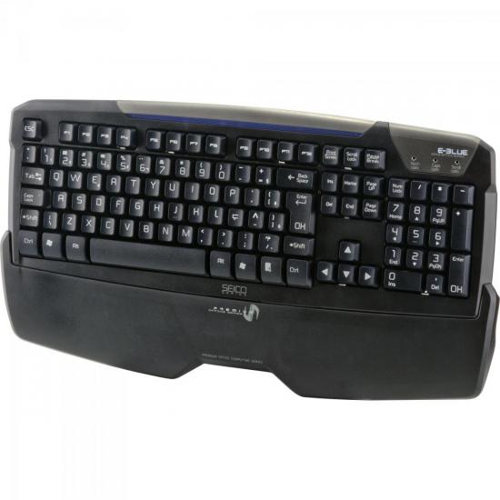 Teclado Gamer USB com Apoio Ergonômico SEICO Preto E-BLUE por 0,00 à vista no boleto/pix ou parcele em até 1x sem juros. Compre na loja Mundomax!