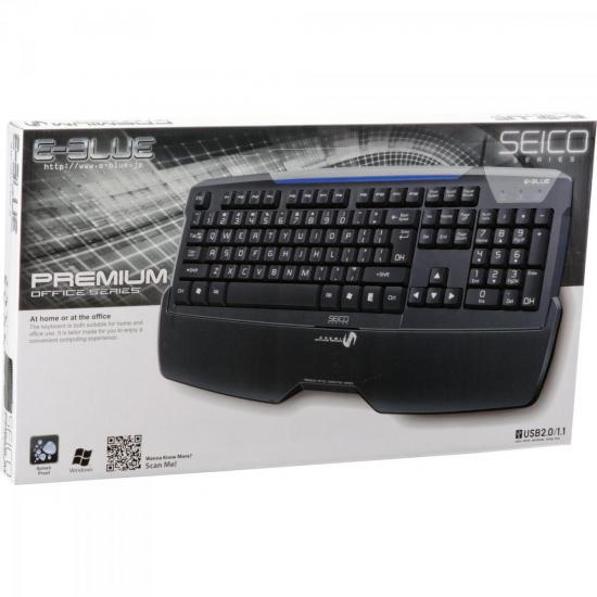 Teclado Gamer USB com Apoio Ergonômico SEICO Preto E-BLUE por 0,00 à vista no boleto/pix ou parcele em até 1x sem juros. Compre na loja Mundomax!