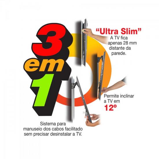 Suporte Fixo TV 26\" a 56\" 3 em 1 CLICK MULTIVISÃO por 0,00 à vista no boleto/pix ou parcele em até 1x sem juros. Compre na loja Mundomax!