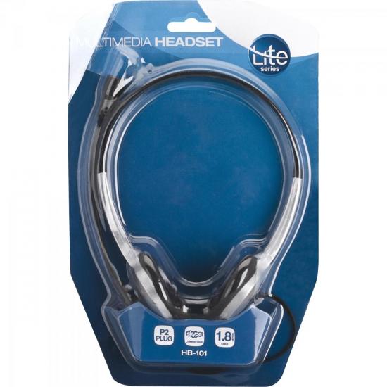 Fone Multimídia HB-101 Prata e Preto LITE por 0,00 à vista no boleto/pix ou parcele em até 1x sem juros. Compre na loja Mundomax!