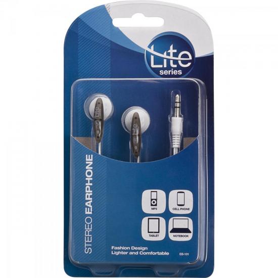 Fone de Ouvido EB-101 Branco e Preto LITE por 10,75 à vista no boleto/pix ou parcele em até 1x sem juros. Compre na loja Mundomax!