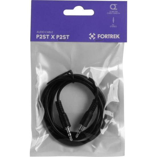 Cabo P2ST X P2ST 1,5m PLC-201 Preto Fortrek por 8,00 à vista no boleto/pix ou parcele em até 1x sem juros. Compre na loja Mundomax!