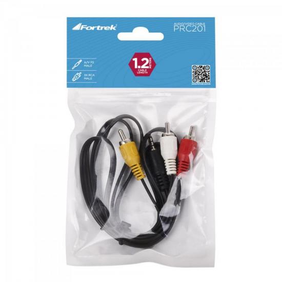 Cabo P2ST x 3RCA PRC-201/1.2BK Preto FORTREK por 6,90 à vista no boleto/pix ou parcele em até 1x sem juros. Compre na loja Mundomax!