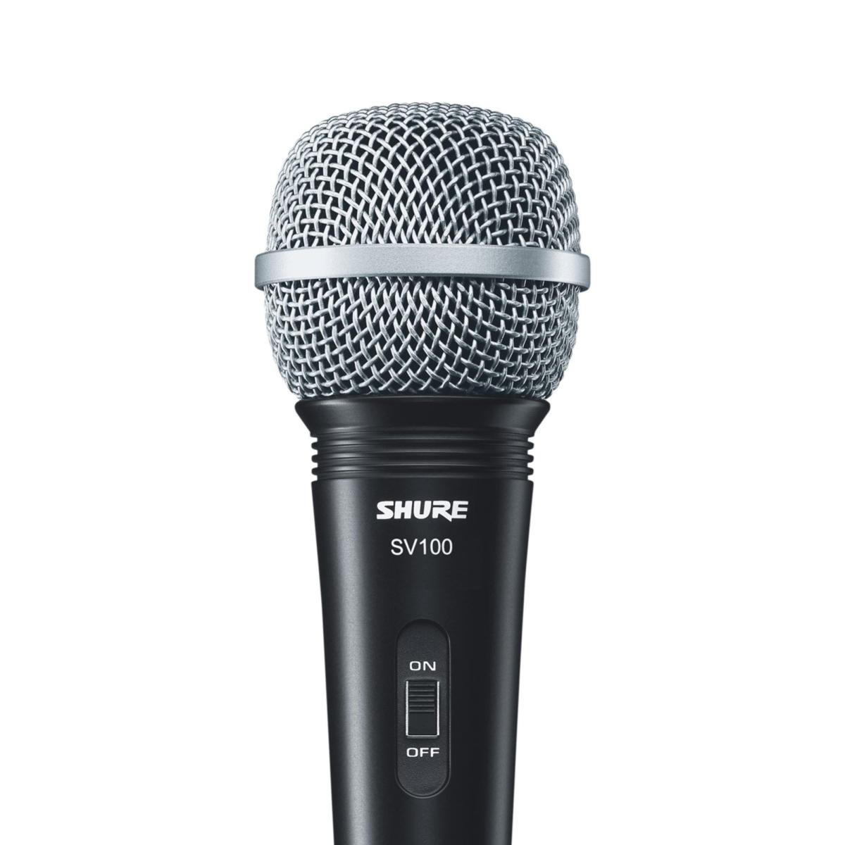 Microfone de Mão Multifuncional Com Fio SV100 Preto SHURE - Mundomax