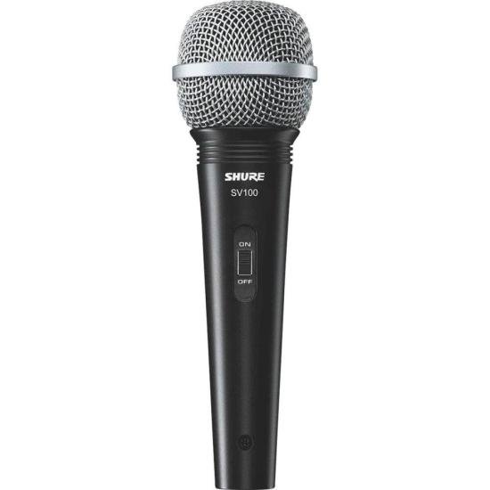 Microfone de Mão Multifuncional Com Fio SV100 Preto SHURE