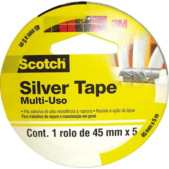 Fita Silver Tape 45mm x 5m SLEEVE 3939 Cinza 3M (5352)