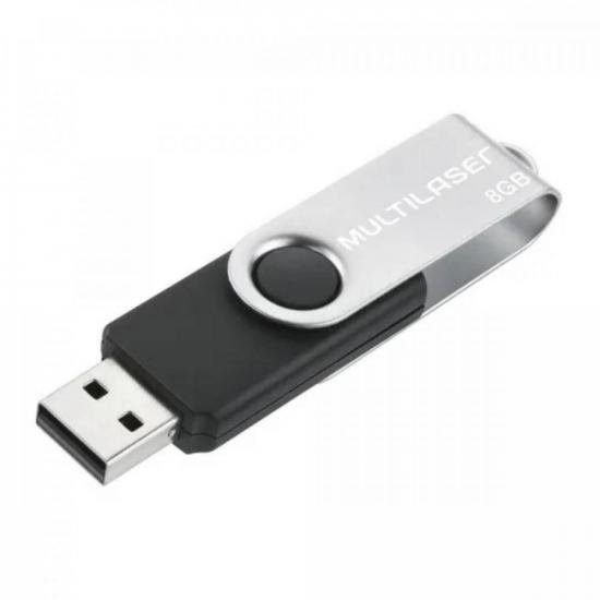 Pen Drive 8GB TWIST2 PD587 Preto MULTILASER por 22,90 à vista no boleto/pix ou parcele em até 1x sem juros. Compre na loja Mundomax!