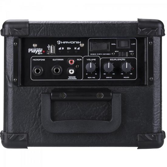 Caixa Multiuso 20W USB com Bateria Interna PLAYER 80 Preta HAYONIK por 0,00 à vista no boleto/pix ou parcele em até 1x sem juros. Compre na loja Mundomax!