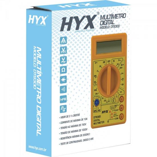 Multímetro Digital DT830D HYX por 0,00 à vista no boleto/pix ou parcele em até 1x sem juros. Compre na loja Mundomax!