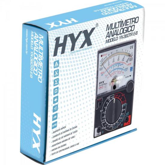 Multímetro Analógico YX360TR E-B Preto HYX por 0,00 à vista no boleto/pix ou parcele em até 1x sem juros. Compre na loja Mundomax!