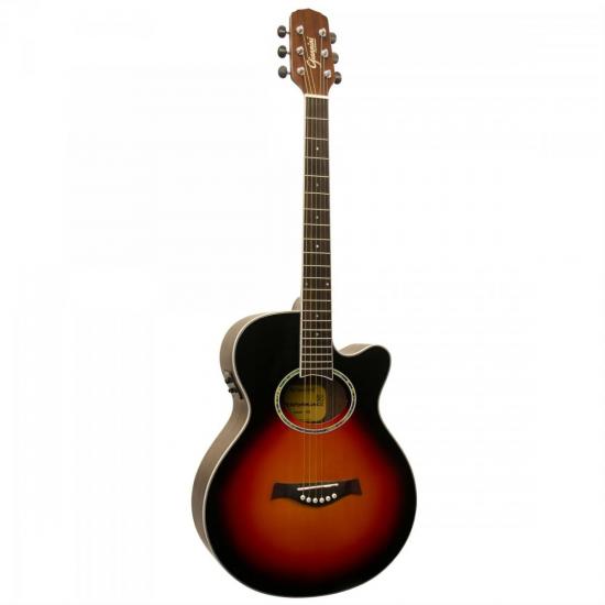 Violão GIANNINI Eletroacústico Mini Jumbo Cutaway Aço GF-3R CEQ Vintage Sunburst por 0,00 à vista no boleto/pix ou parcele em até 1x sem juros. Compre na loja Mundomax!