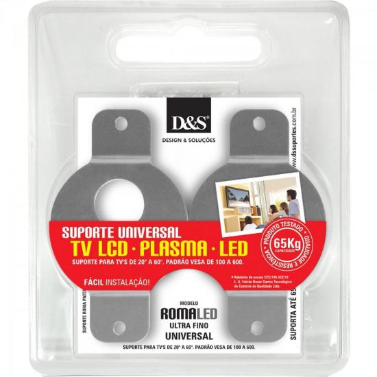 Suporte Universal de TV 20\" a 60\" Parede Fixo ROMALED D&S por 0,00 à vista no boleto/pix ou parcele em até 1x sem juros. Compre na loja Mundomax!