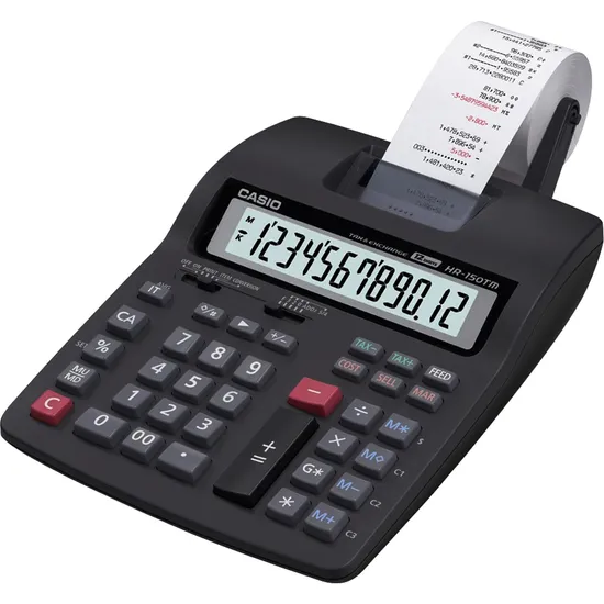 Calculadora Com Bobina 12 Dígitos HR150TM Preta CASIO por 0,00 à vista no boleto/pix ou parcele em até 1x sem juros. Compre na loja Mundomax!