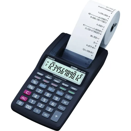 Calculadora Com Bobina 12 Digitos HR8TM Preta CASIO por 0,00 à vista no boleto/pix ou parcele em até 1x sem juros. Compre na loja Mundomax!